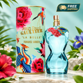 Jean Paul Gaultier La Belle Paradise Garden Eau de Parfum bottle and floral perfume box