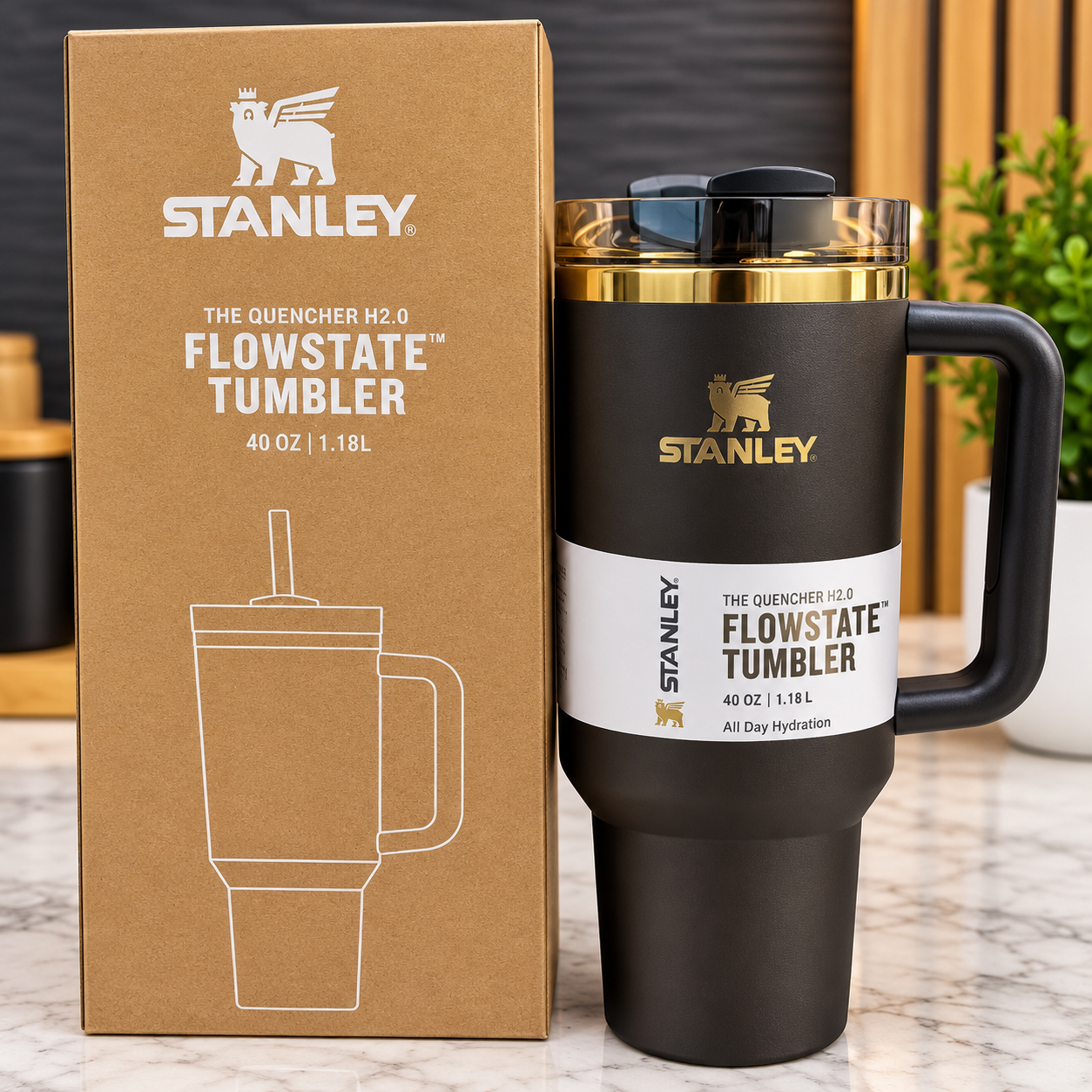 Stanley Quencher H2.0 FlowState Tumbler 40 oz – Insulated Travel Cup with Straw & Handle