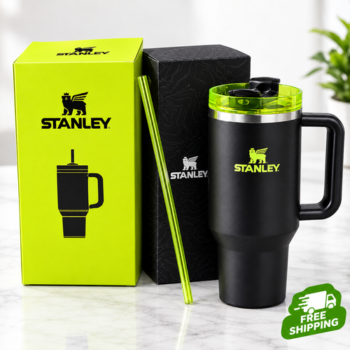 40 oz H2.0 Quencher Tumbler with Handle & Straw – Black