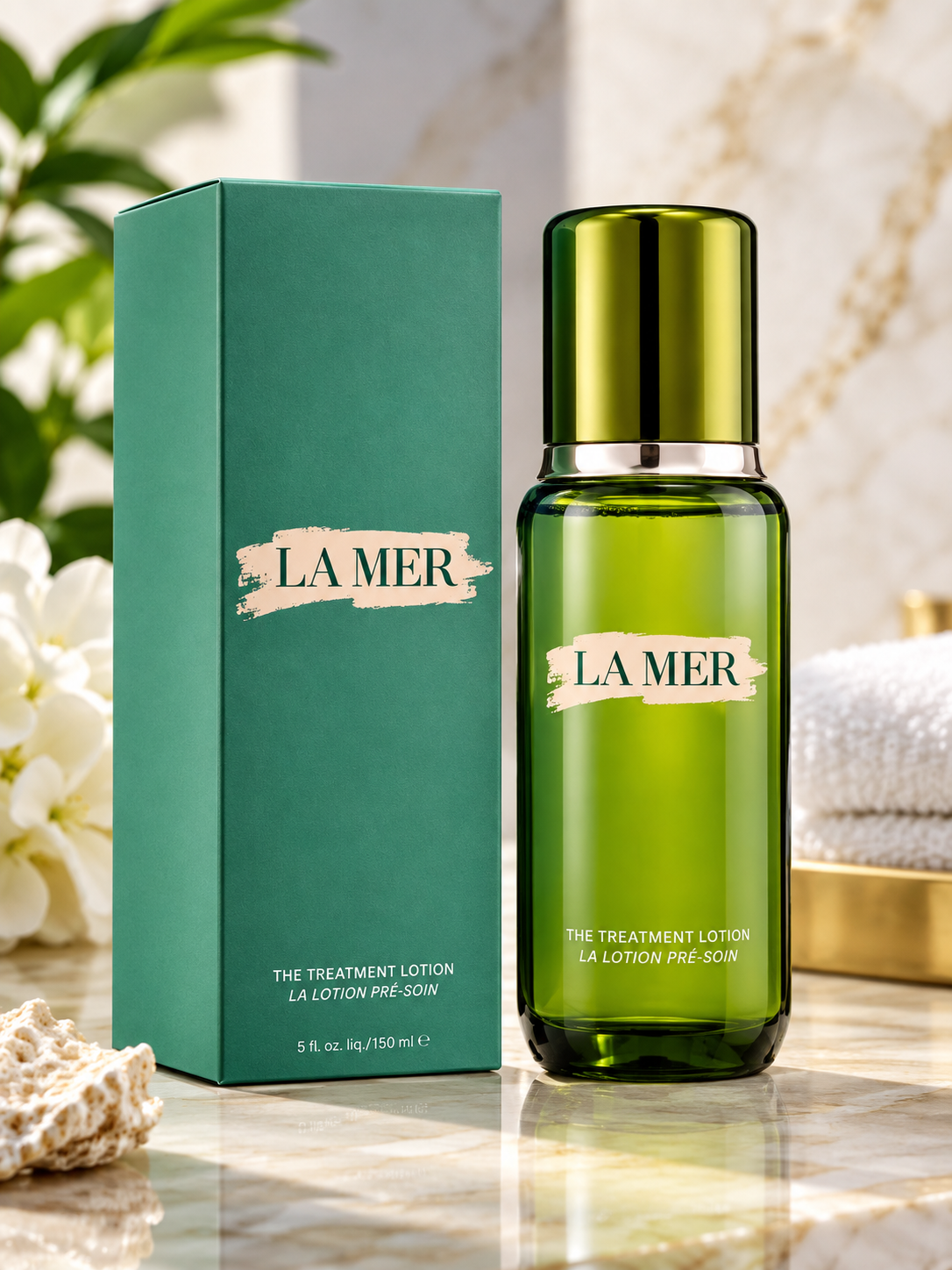 La Mer The Treatment Lotion 150ml facial skincare with green bottle and box